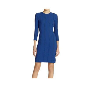 RAG & BONE Elsa Royal Blue Pointelle Long Sleeve bodycon Dress size 8 NWT